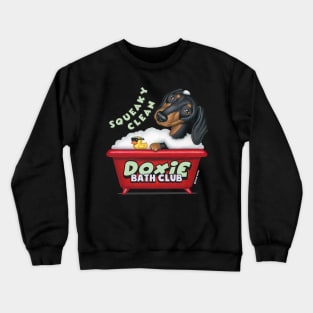 Cute Doxie awesome Black Dachshund in Red Bathtub Crewneck Sweatshirt